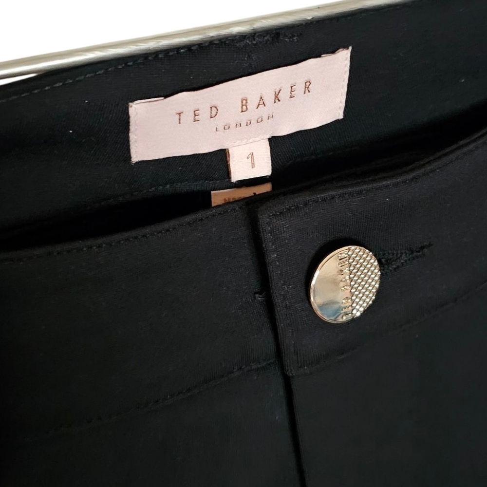 Ted Baker Black Ankle Jeggings w Zippered Hem women's size 1 waist 28" Rise 9" - Picture 8 of 12